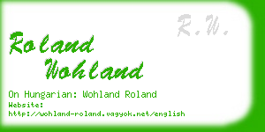 roland wohland business card